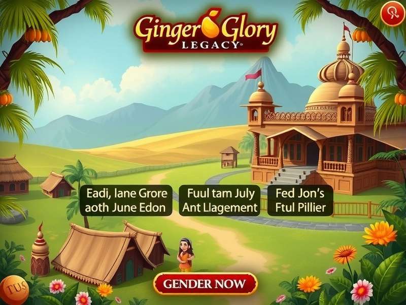 Ginger Glory Legacy gameplay showing village management interface